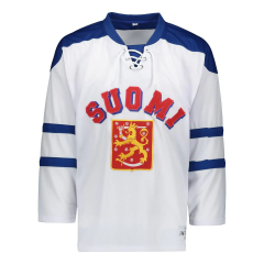 Suomi Hockey Nation white fan jersey retro logo