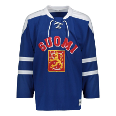 Suomi Hockey Nation blue fan jersey retro logo