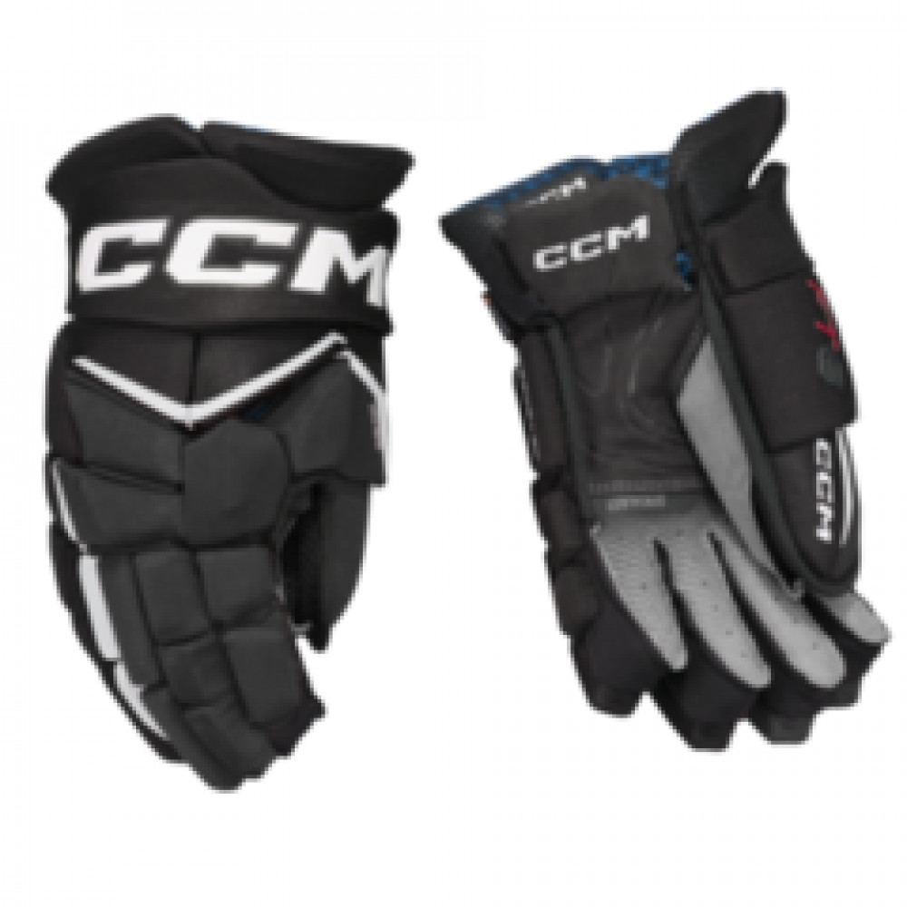 CCM JETSPEED FT8 GLOVES BLACK/WHITE JR