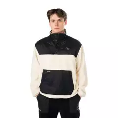 S25 BAUER POLAR FLEECE 1/2 ZIP-BLK/CRM TAKKI SR-L 